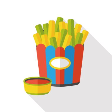 patates kızartması düz simgesi