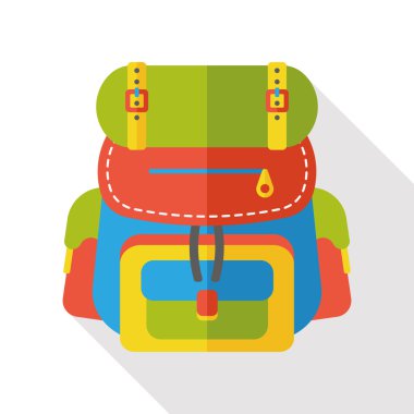 Sırt Çantası Düz Simgesi