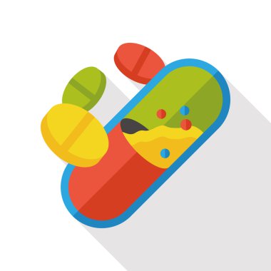 Hap ilaç düz simgesi