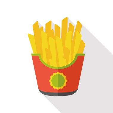 patates kızartması düz simgesi