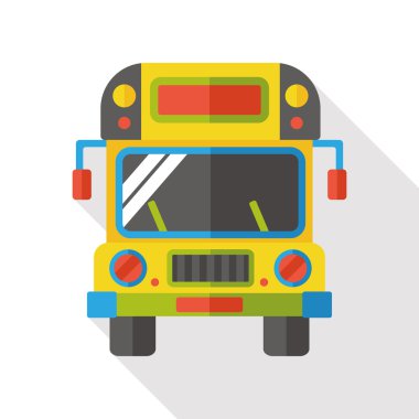 okul otobüsü düz simgesi