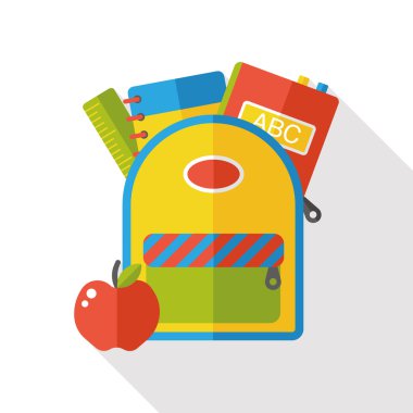 okul çantası düz simgesi