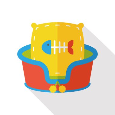 evde beslenen hayvan yatak düz simgesi