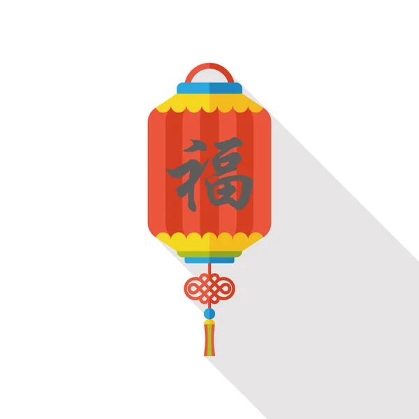 Lanterne chinoise Nouvel An icône plate — Image vectorielle