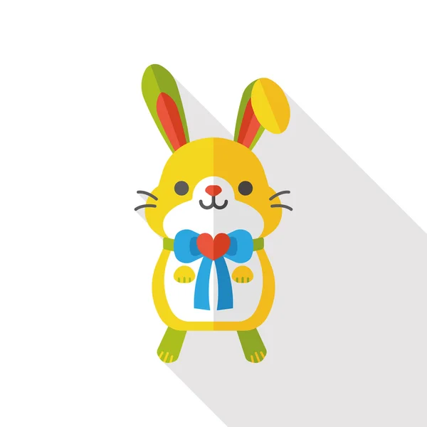 Easter bunny flat icon — Stock Vector