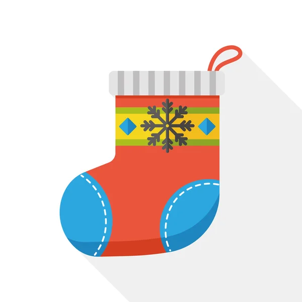 Weihnachten Socken flache Symbol — Stockvektor