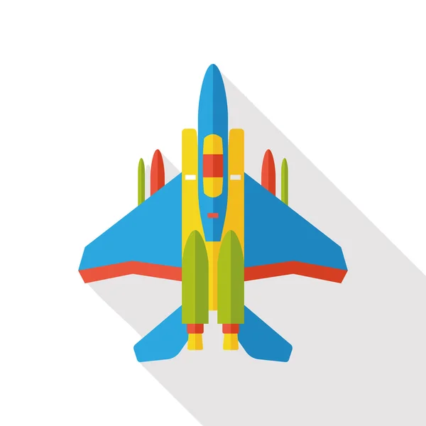 Fighter aircraft flat icon — Stock Vector