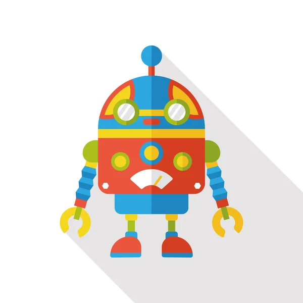 Robot icono plano — Vector de stock