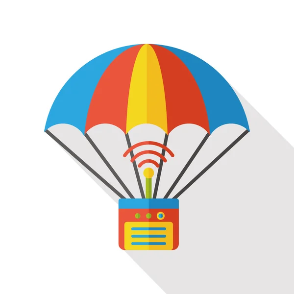 Globo de aire caliente carga plana icono — Vector de stock