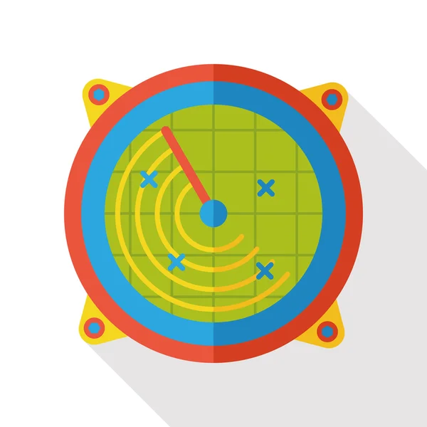 Ícone plano de radar —  Vetores de Stock