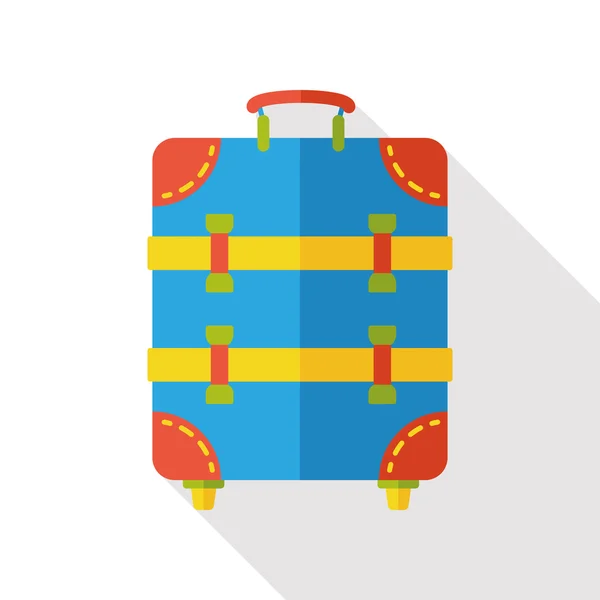Trolley valigia icona piatta — Vettoriale Stock