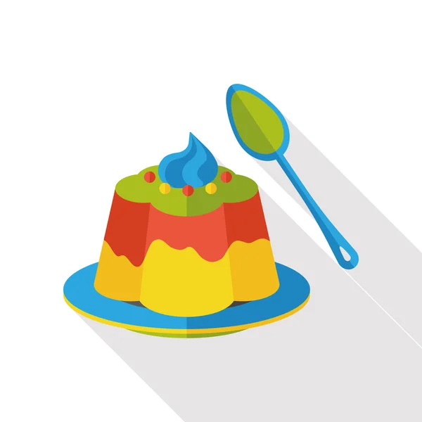 Pudding gelée icône plate — Image vectorielle
