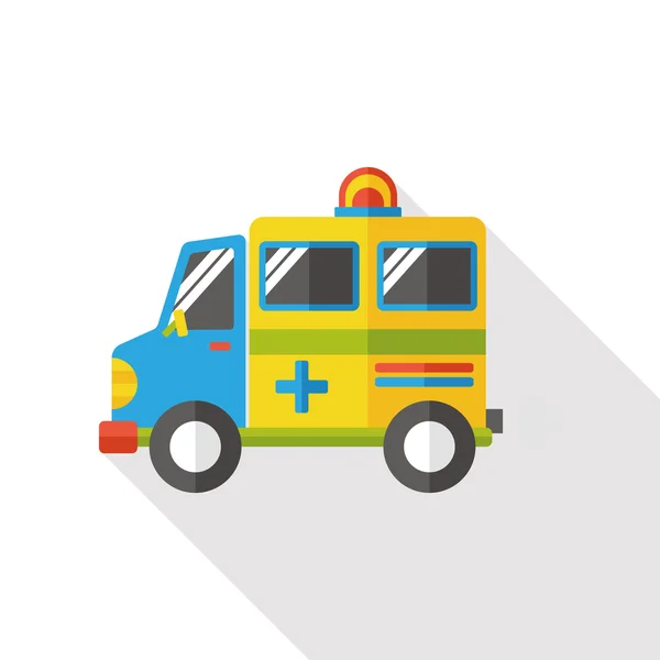 Ambulance auto platte pictogram — Stockvector