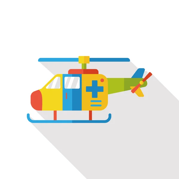 Plat pictogram medische helikopter — Stockvector