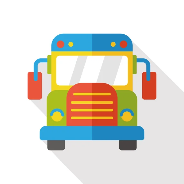 Scuola bus icona piatta — Vettoriale Stock