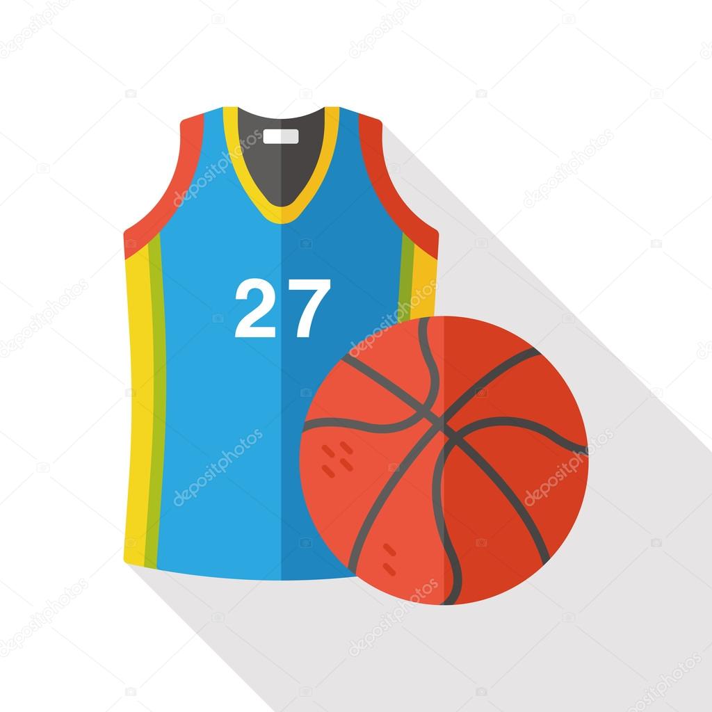 Sportswear and basketball flat icon