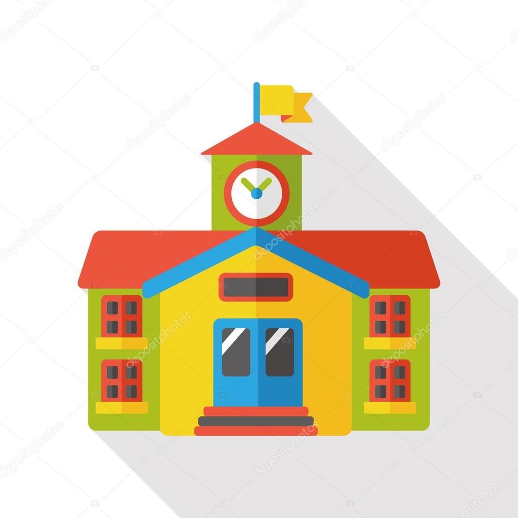 school building flat icon