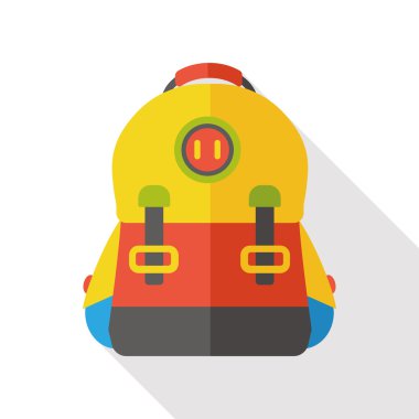 Okul sırt çantası düz simgesi
