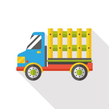 ulaşım kamyonu düz simgesi