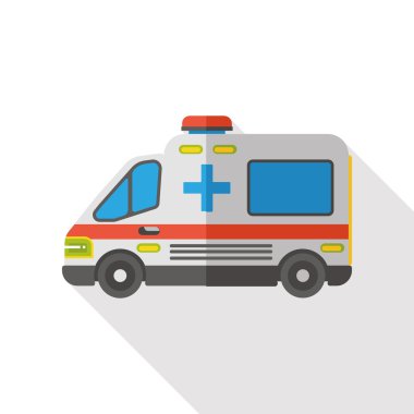 Hastane ambulans düz simgesi