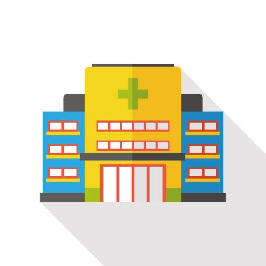 Hastane Binası düz simgesi