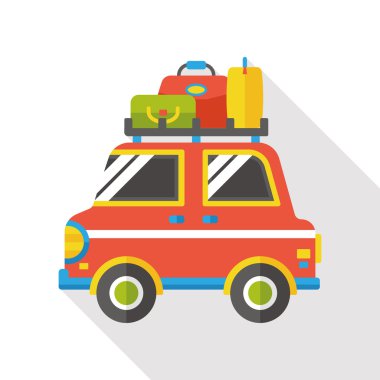 seyahat kamp van düz simgesi