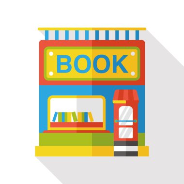 kitap shop mağaza düz simgesi