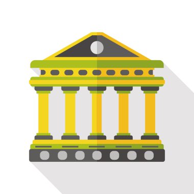 Mimari plastik banka düz simgesi