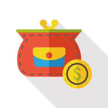 m-cüzdan para düz simgesi