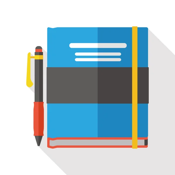 Caderno de escola ícone plana — Vetor de Stock