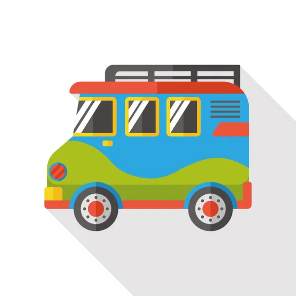 Campamento van icono plano — Vector de stock