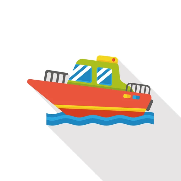 Bateau de mer icône plate — Image vectorielle