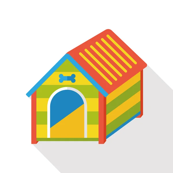 Casa de perro icono plano — Vector de stock