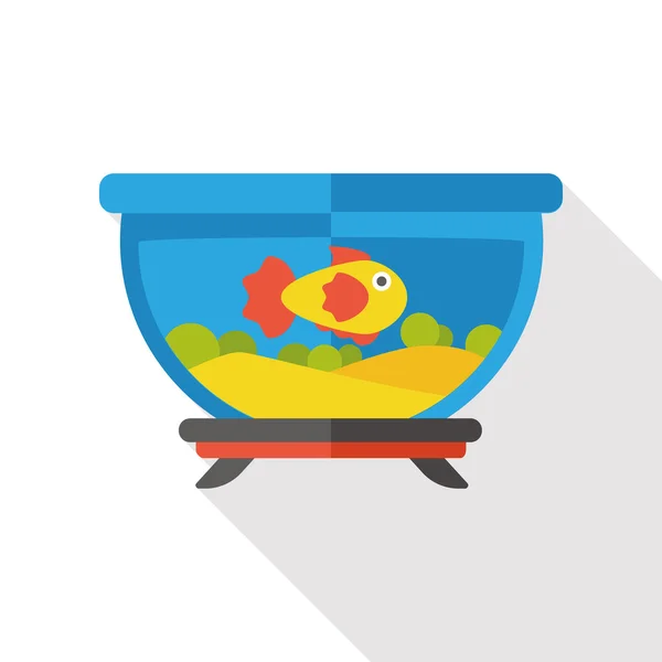 Fisk skål flat ikonen — Stock vektor
