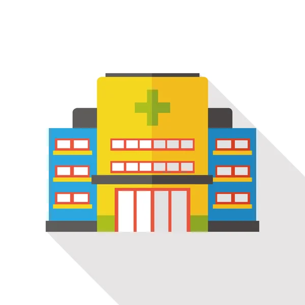 Hospital edifício ícone plano — Vetor de Stock