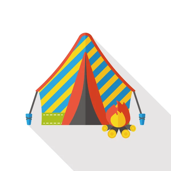 Kamp çadırı düz simgesi — Stok Vektör