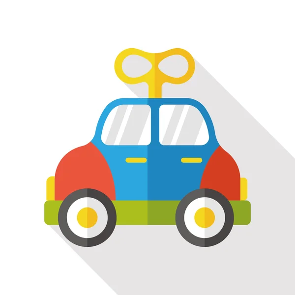 Bebé juguete coche plano icono — Vector de stock