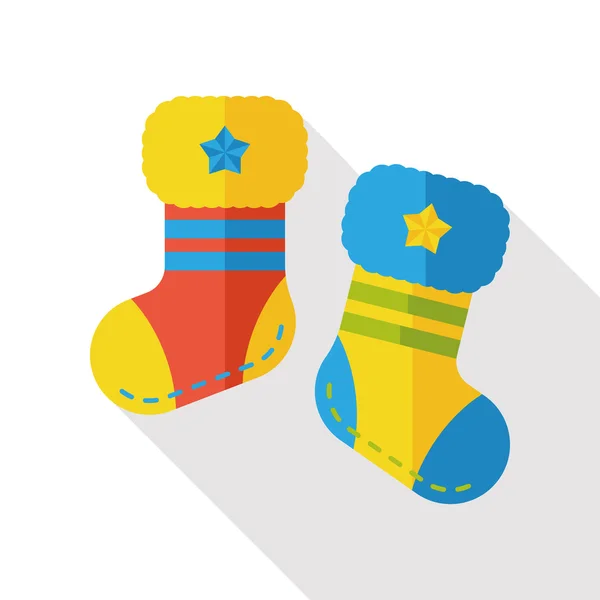 Baby socks flat icon — Stock Vector