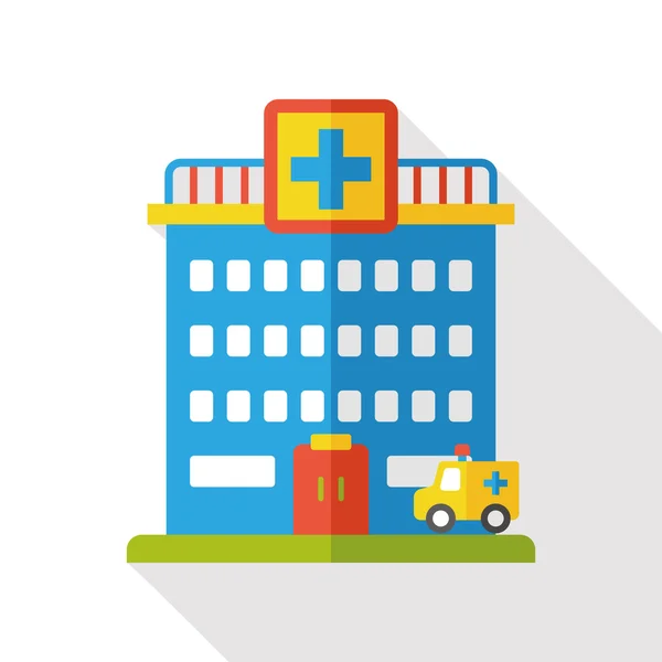 Hospital ícone plano — Vetor de Stock