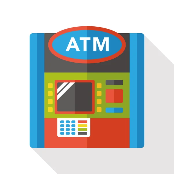 Banco ATM icono plano — Vector de stock