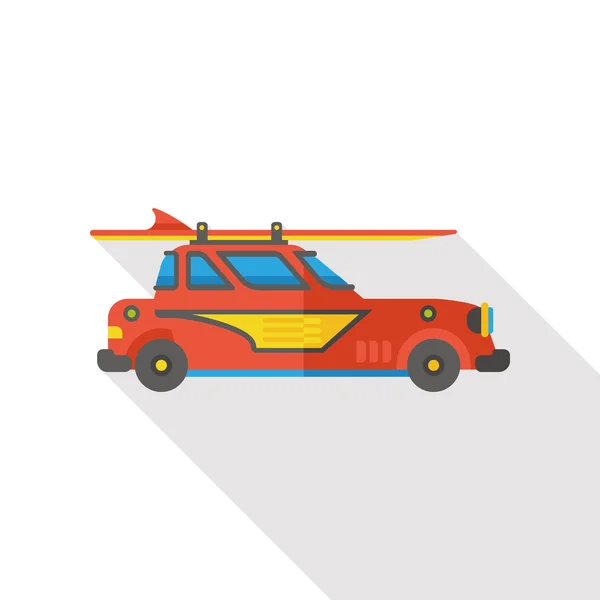 Auto da viaggio icona piatta — Vettoriale Stock