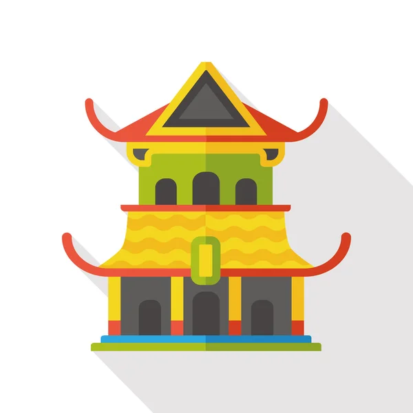 Icono plano del templo de escultura arquitectónica — Vector de stock