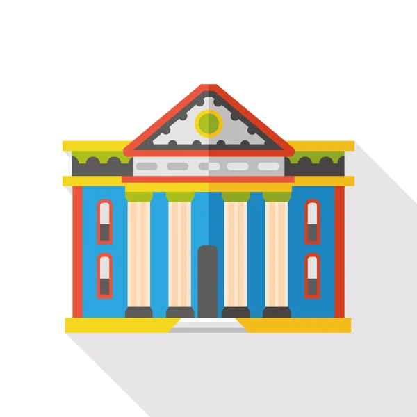 Banco edificio icono plano — Vector de stock