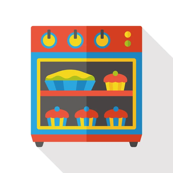 Mutfak fırın düz simgesi — Stok Vektör