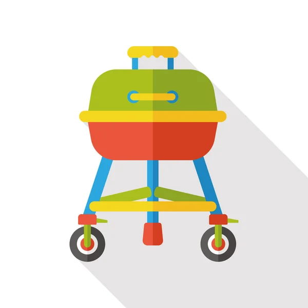 Pot de barbecue icône plate — Image vectorielle