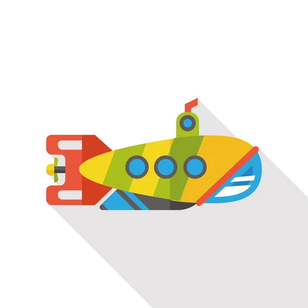 Transportation flat submarine icon — Stock Vector