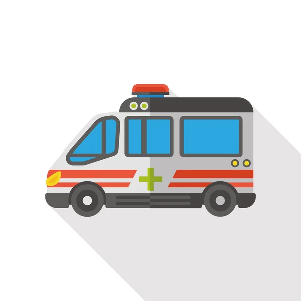 Vervoer platte ambulance pictogram — Stockvector