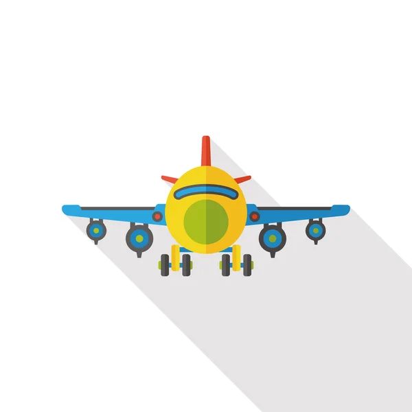 Transporte avión plano icono — Vector de stock