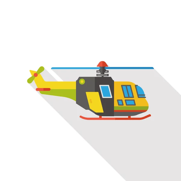 Transporte ícone helicóptero plana — Vetor de Stock