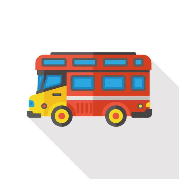 Transport Bus flach Symbol — Stockvektor